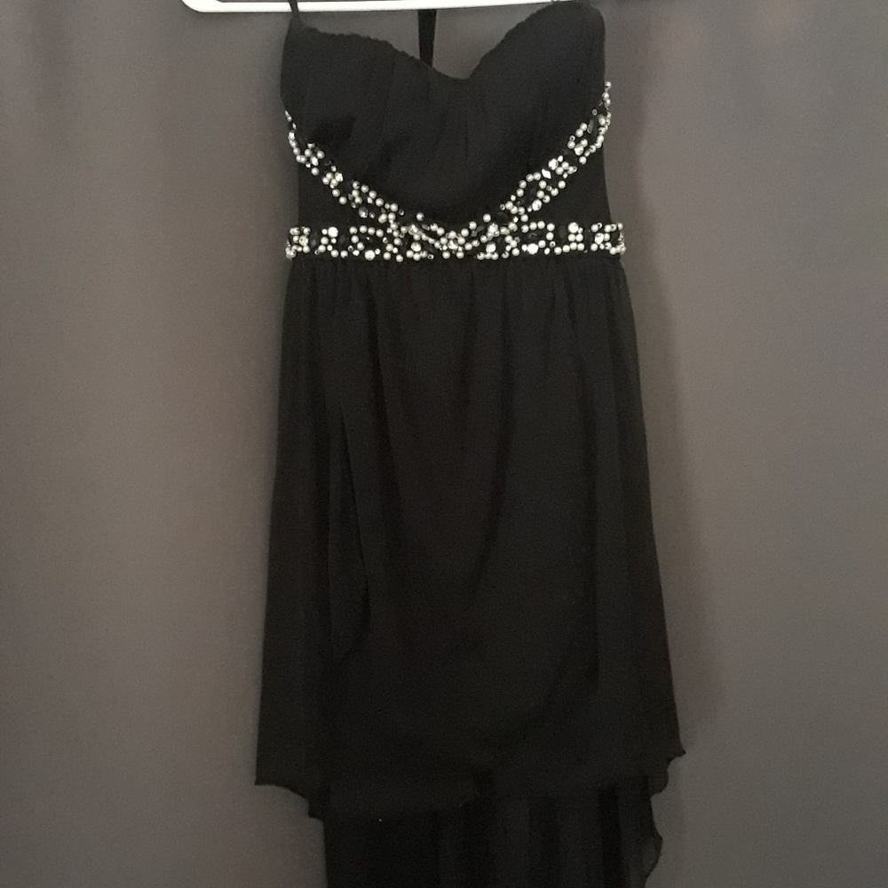 Black high low dress
